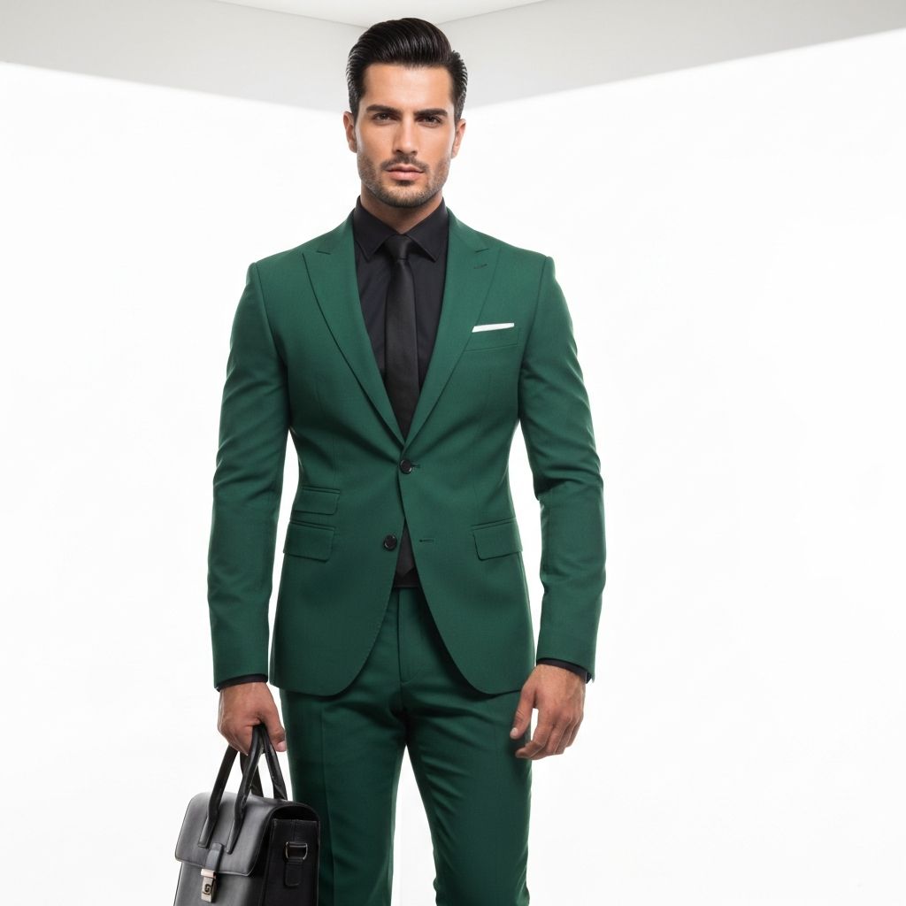 ABITO UOMO VERDE BOSCO ELEGANTE